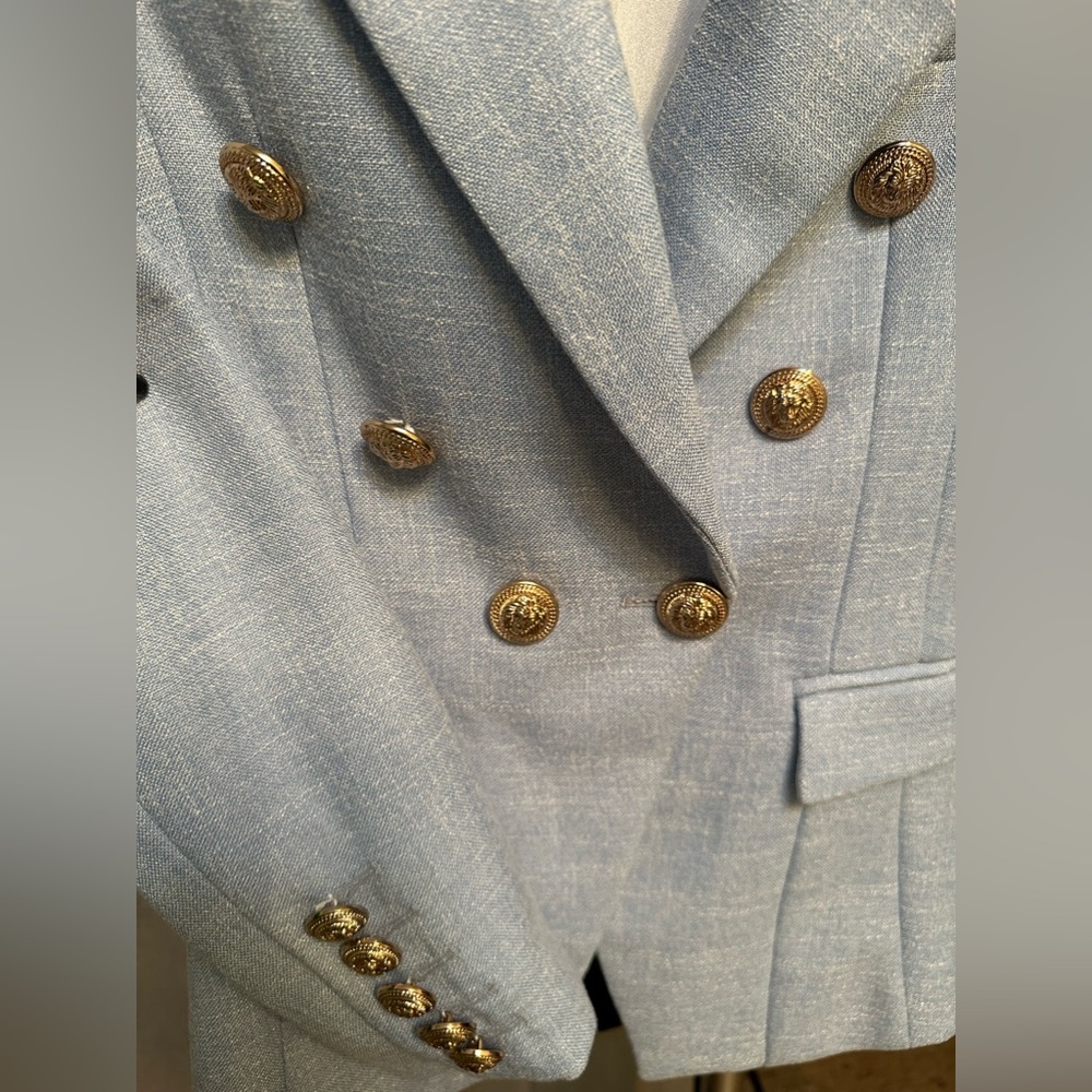 Balmain Inspired Jacket with Large Gold Buttons Size XS - Picture 2 of 4